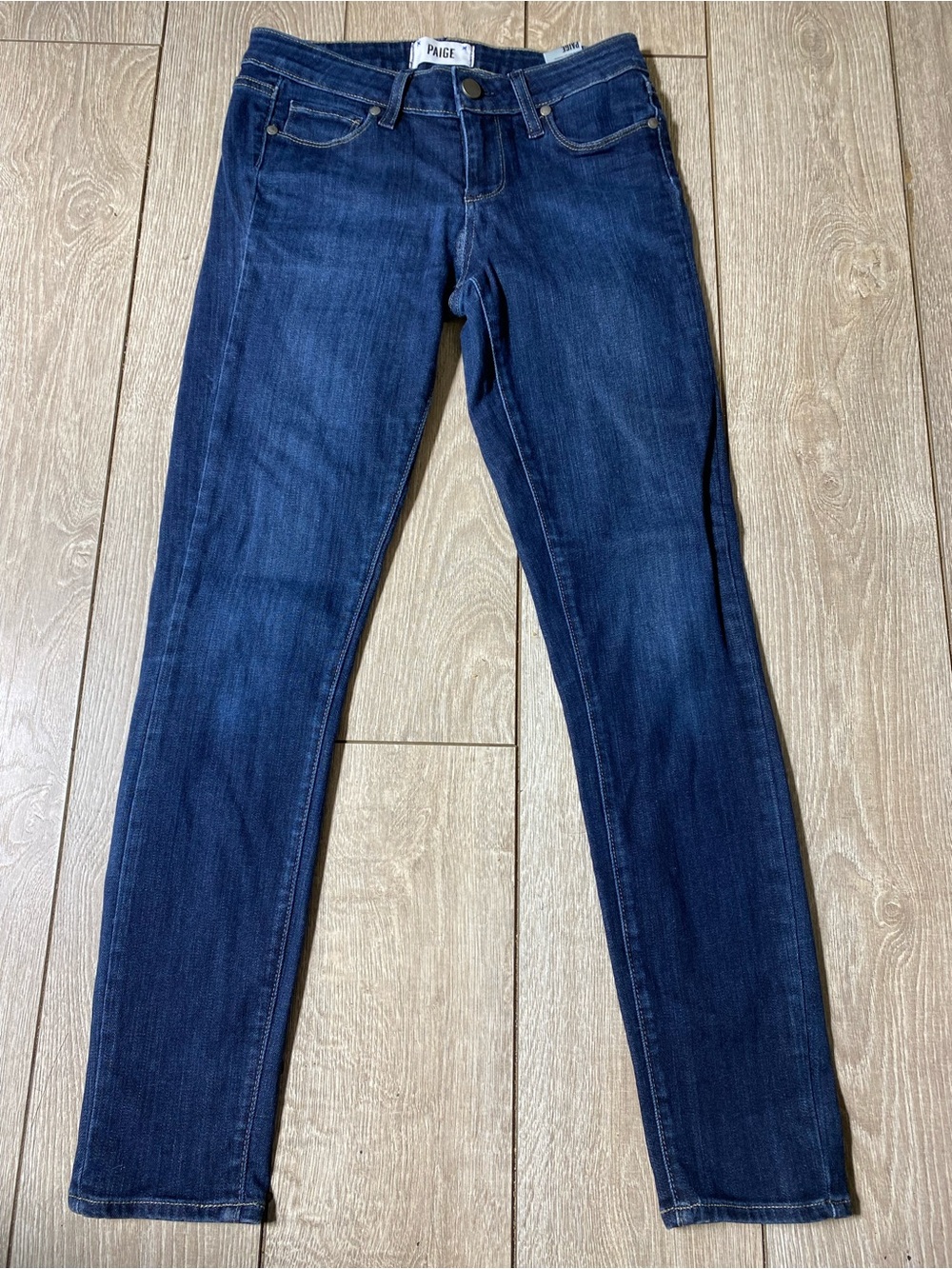 PAIGE Dark Wash Skinny Jeans Mid Rise Denim Sz 26 (2) Y2K